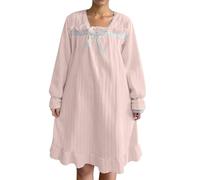 Camicia Notte da Donna Invernale in Flanella Ispessita Caldo Morbido Pigiami Maniche Lunghe per Inverno e Autunno Lungo Leggera Pigiama con Peluche Pile Casual Moda Pigiami Donna Stitch Taglie Forti