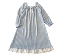 Camicia Notte Donna - Pantaloni Morbidi da in Flanella Tinta Unita Ispessita Calda della da Notte sopra La (Blue L)