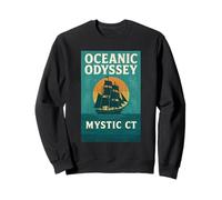 Camicia Oceanic Odyssey Ship Vintage Maritime Mystic CT Voyage Felpa