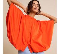 Camicia oversize da donna arancione rosso con maniche a pipistrello, bluse estive casual e ampie, top moderno a mantello poncho, top eleganti da donna per il brunch, primavera/estate L,M,S,XL,XS,XXL,X