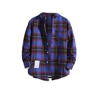 Camicia oversize da uomo nera, camicia a quadri da uomo a maniche lunghe, camicia da falegname da uomo slim fit, vestibilità normale, maniche lunghe, flanella, camicia per il tempo libero, da spiaggia