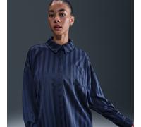 Camicia oversize in jacquard a righe con bottoni Nike - Donna - Blu L Tall
