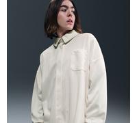 Camicia oversize in jacquard a righe con bottoni Nike - Donna - Marrone L (IT 48-50)