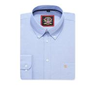Camicia Oxford a Maniche Lunghe da Uomo, Colletto e Tasca con Bottoni, Weekender da Lavoro Casual in Stile Inglese. The English Oxford di Janeo British Apparel. (Plain Ocean Blue, 2XL)