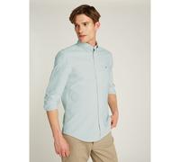 Tommy Hilfiger Heritage Oxford Stripe RF Shirt Mw0Mw36238 Camicia L/S, Green (Nouveau Green/White), XXL Adulto