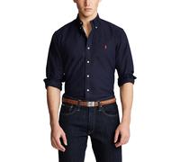 Camicia Oxford aderente tinta in capo Blu L Tinta unita