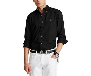 Camicia Oxford aderente tinta in capo Nero XS Tinta unita