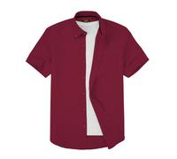 Camicia Oxford da uomo a maniche corte Tinta unita o rigato,Pulsante giù,Janeo