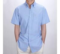 Camicia Oxford da uomo a maniche corte Tinta unita o rigato,Pulsante giù,Janeo