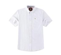 Camicia Oxford da uomo a maniche corte tinta unita o strisce, vestibilità classica, colletto con bottoni e tasca. Abbigliamento per le vacanze Camicie per il tempo libero. by Janeo British Apparel.,