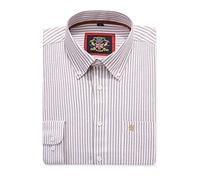 Camicia Oxford da Uomo a Righe a Maniche Lunghe. Acquista Singolo o con Il Suo Tinta Unita Corrispondente, Confezione da 2 Paia. Il Kensington,Colletto e Tasca con Bottoni. (1pc,Sand,3XL)