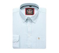 Camicia Oxford da Uomo a Righe a Maniche Lunghe. Acquista Singolo o con Il Suo Tinta Unita Corrispondente, Confezione da 2 Paia. Il Kensington,Colletto e Tasca con Bottoni. (1pc,Mint,XL)