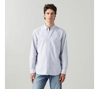 Levi's - Authentic - Camicia Oxford a righe con bottoni e logo tono su tono azzurro/bianco-Blu L