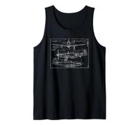 Camicia P-51D Mustang Bomber Blueprint Canotta