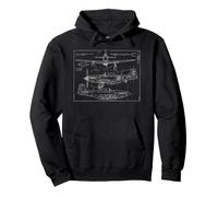 Camicia P-51D Mustang Bomber Blueprint Felpa con Cappuccio