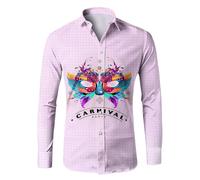Camicia Paillettes Uomo, Camicia Uomo Maniche Lunghe Camicia da Discoteca con Volant Camicia in Maschera Festa a Tema Carnevale Carnevale Costume Disco Uomo Casual Camicia Uomo