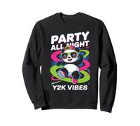 Camicia Party Panda all Night Y2K Vibes Retro Panda Cool Dance Felpa