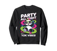 Camicia Party Panda all Night Y2K Vibes Retro Panda Cool Dance Felpa