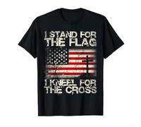 Camicia patriottica I Stand for The Flag I Kneel for The Cross Maglietta