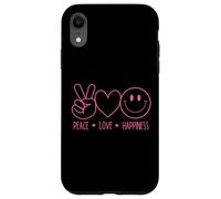Camicia Peace Love Happiness Happy Face Tee Smile Face Hippie Custodia per iPhone XR