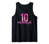Camicia per 10° compleanno doppia cifra ragazze Ten 10 Pink Galaxy Canotta