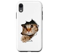 Camicia per gatti, maglietta per gatti, camicia di stoffa strappata al gatto, gattino, gattino Custodia per iPhone XR