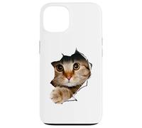 Camicia per gatti, maglietta per gatti, camicia di stoffa strappata al gatto, gattino, gattino Custodia per iPhone 13