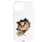 Camicia per gatti, maglietta per gatti, camicia di stoffa strappata al gatto, gattino, gattino Custodia per iPhone 15