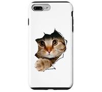 Camicia per gatti, maglietta per gatti, camicia di stoffa strappata al gatto, gattino, gattino Custodia per iPhone 7 Plus/8 Plus