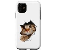 Camicia per gatti, maglietta per gatti, camicia di stoffa strappata al gatto, gattino, gattino Custodia per iPhone 11