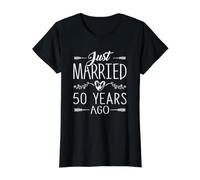 Camicia per Il 50° Anniversario di Matrimonio per Coppie e Genitori Maglietta con Stampa Grafica Economica, Donna, Nero, L