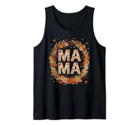 Camicia per la Mamma del Ringraziamento con Lettere Floreali e Corona Autunnale da Donna Canotta