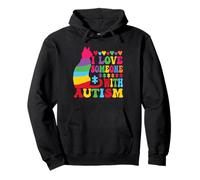 Camicia per la sensibilizzazione sull'autismo I Love Someone With Cat Autism Kids Felpa con Cappuccio