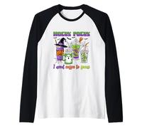 Camicia Pocus Hocus Coffee Focus Pumpkin Cup Bow I Need Coffee Maglia con Maniche Raglan