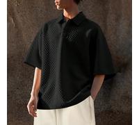 Camicia polo casual da uomo con bottoni a quarto, regalo per il fidanzato L,M,S,XL,XXLColore unicoTessuto