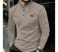 Camicia polo da uomo a maniche lunghe con colletto colorato, formale da lavoro con bottoni, ideale per il marito L,M,S,XL,XS,XXLLettere,Colore unicoTessuto