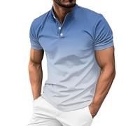 Camicia Polo da uomo, ultra morbida leggera e morbida traspirante jersey base confortevole assorbe l'umidità camicie estive ufficio, Cielo blu, XL
