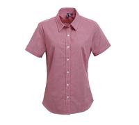 Camicia Popeline A Maniche Corte Gingham 100% Cotton Premier Per Donne