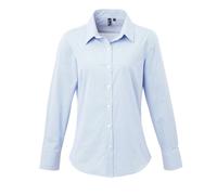 Camicia Poplin A Maniche Lunghe Gingham 100% Cotton Premier Per Donne