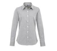 Camicia Poplin A Maniche Lunghe Gingham 100% Cotton Premier Per Donne