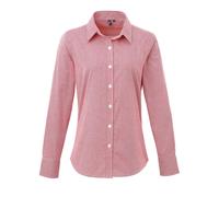 Camicia Poplin A Maniche Lunghe Gingham 100% Cotton Premier Per Donne
