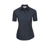 Camicia Poplin Facile Da Curare A Maniche Corte Russell Collection Donne XS-4XL