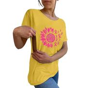 Camicia premaman da donna comoda per l'allattamento al seno infermieristica maglietta con cerniera Mama's Boobery Always On Tap Tops, Giallo #1., XXL