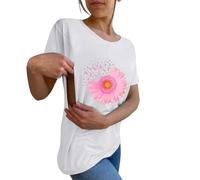 Camicia premaman da donna comoda per l'allattamento al seno infermieristica maglietta con cerniera Mama's Boobery Always On Tap Tops, Bianco #5., XL