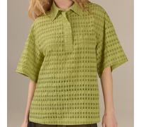 Camicia Preppy Boxy - Tessuto Texture - Verde - Pannello Laterale, Set Gemello, Quotidiano, Lavoro, Moderno, Versatile L,M,S,XL,XSquadriTessuto intrecciato