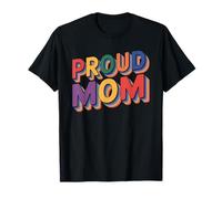Camicia Proud Mom - Brillante Design retrò Arcobaleno Maglietta
