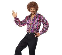 Camicia Psichedelica Anni '60 Uomo Accessorio Per Costume Elegante Camicia Disco