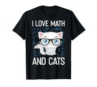 Camicia regalo cristiana con gatto I Love Math And Cats Maglietta
