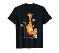 Camicia regalo per amanti del tè con giraffa che legge Maglietta