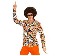 Camicia retrò anni '70 con e senza motivo, da discoteca, per uomo
